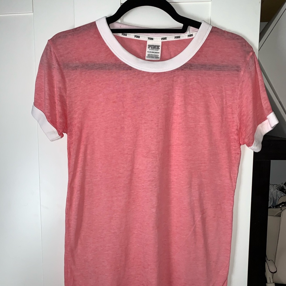 WORN short sleeve PINK coral shirt
